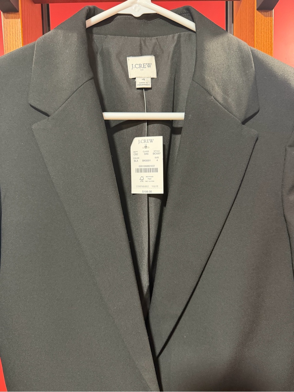 J.Crew Factory One-Button Black Blazer Size 4 NWT Stretch Career Jacket - Picture 4 of 11